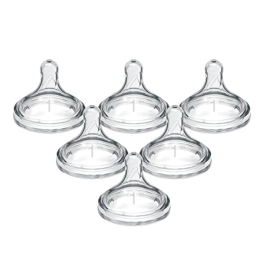 Dr. Brown's Options+ Wide-Neck Baby Bottle Nipple, Level 1 (0 Months+), 6 Count