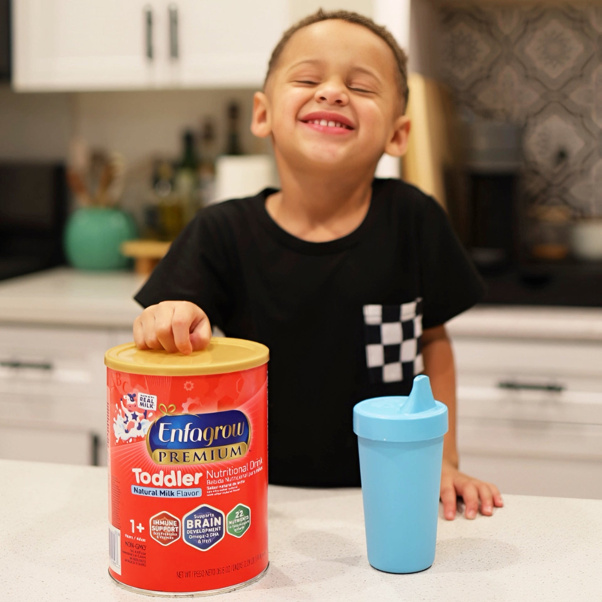Enfagrow Premium Toddler Milk Nutritional Drink, Enfagrow Toddler Drink, Try Our Brain-Supporting Trio, Vanilla 32oz Can