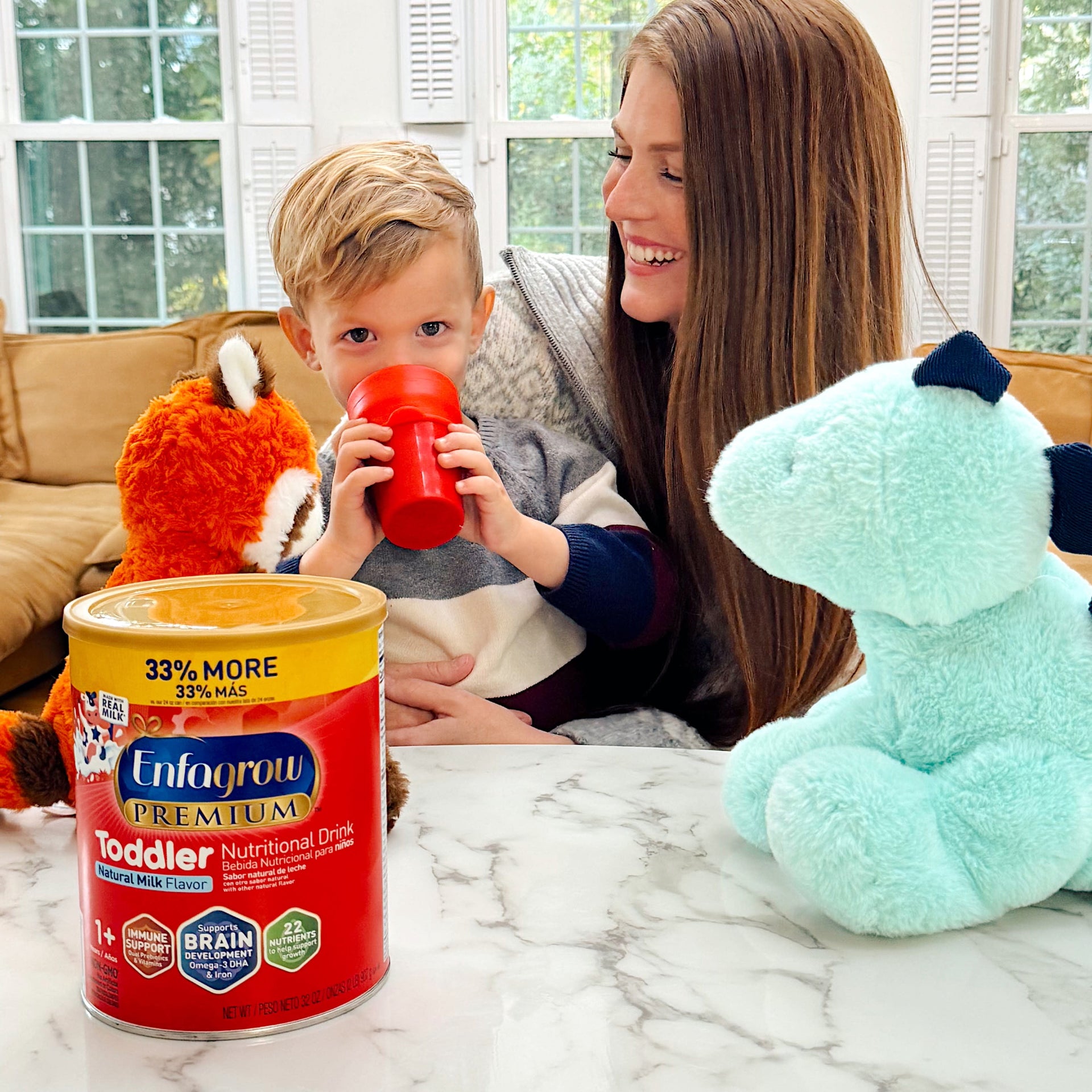 Enfagrow Premium Toddler Milk Nutritional Drink, Enfagrow Toddler Drink, Try Our Brain-Supporting Trio, Vanilla 32oz Can