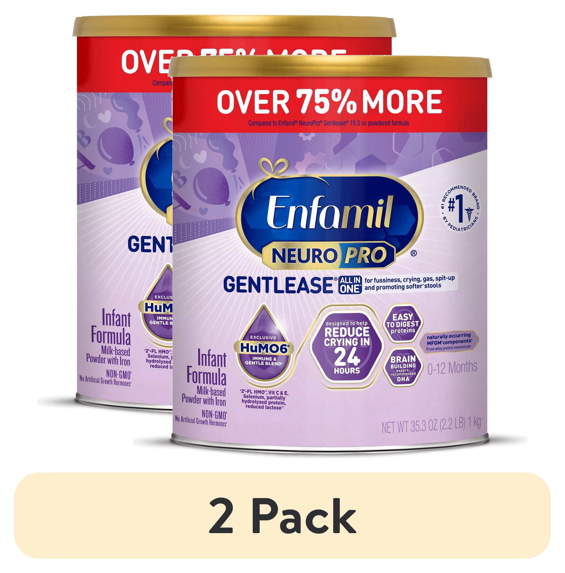Enfamil NeuroPro Gentlease Baby Formula for Easing Fussiness, Gas, Spit-up in 24 Hrs, 35.3 Oz XL Value Can
