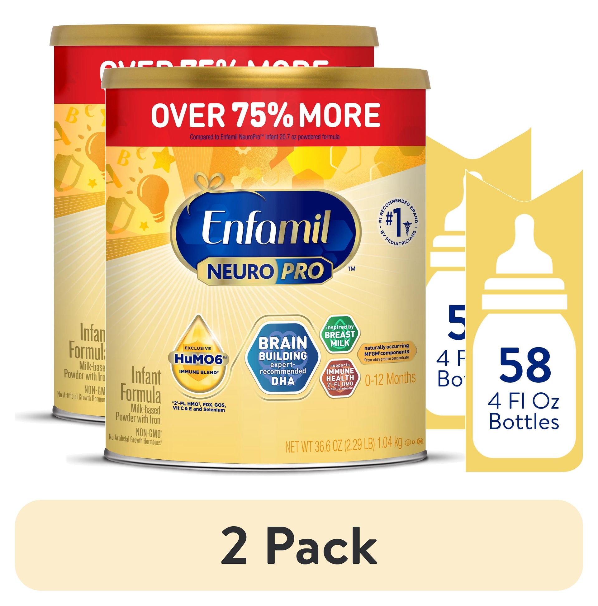 Enfamil NeuroPro Baby Formula, Brain Building Duo DHA & MFGM, Infant Formula Powder, 36.6 oz XL Value Can