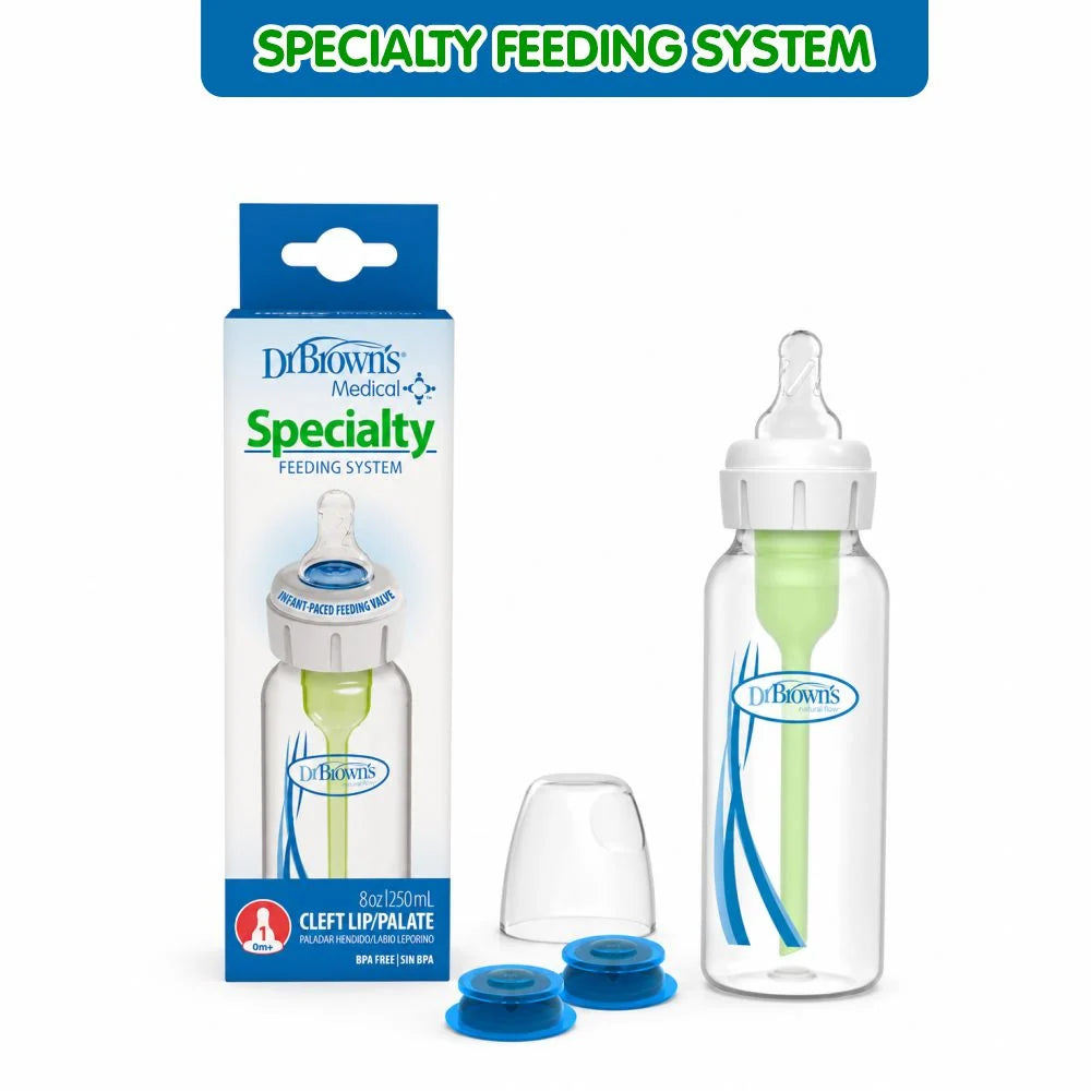 Dr. Brown's Medical Specialty Feeding System Narrow Neck Bottle w/ L1 Nipple + extra One-Way valve