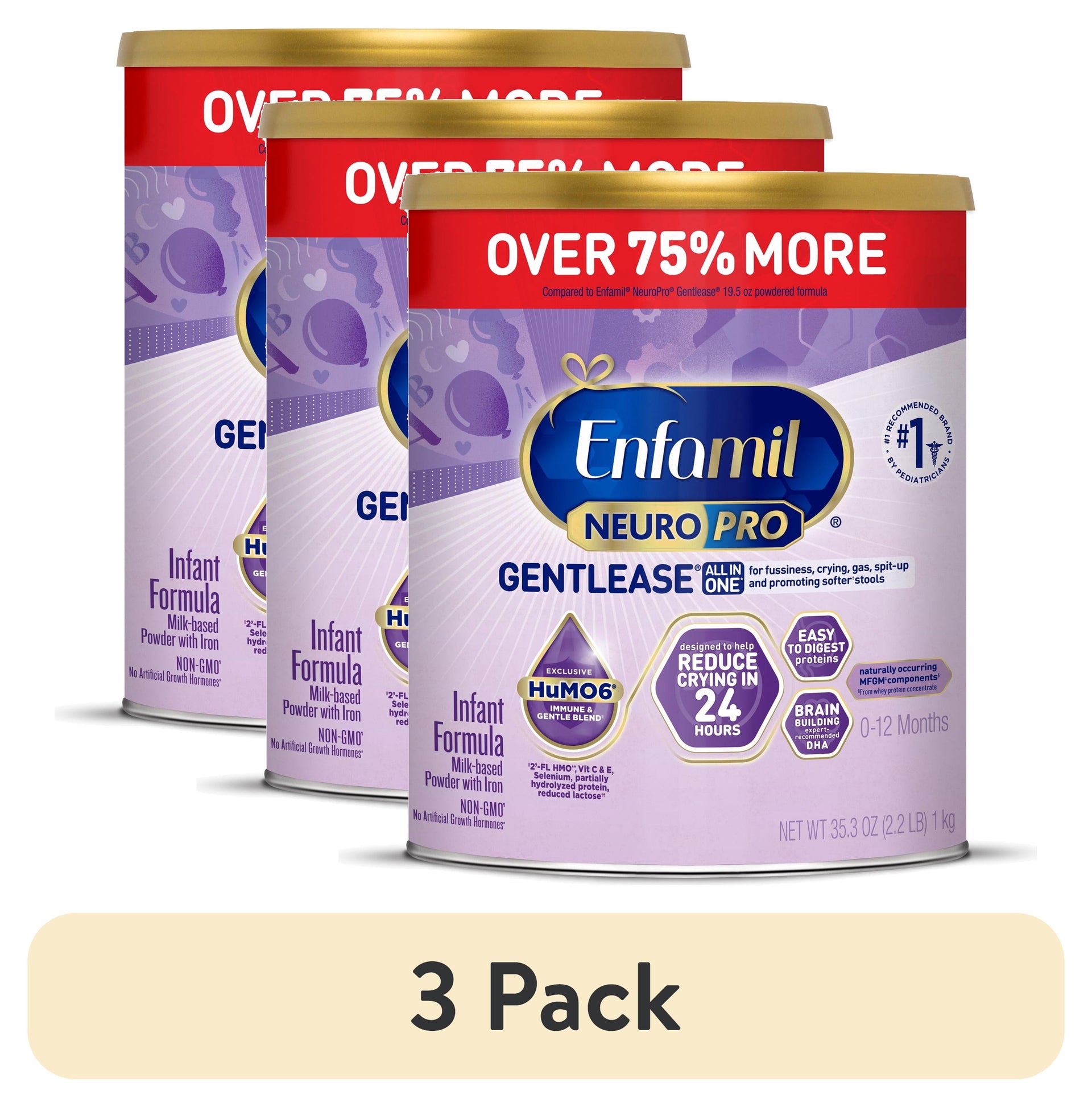 Enfamil NeuroPro Gentlease Baby Formula for Easing Fussiness, Gas, Spit-up in 24 Hrs, 35.3 Oz XL Value Can