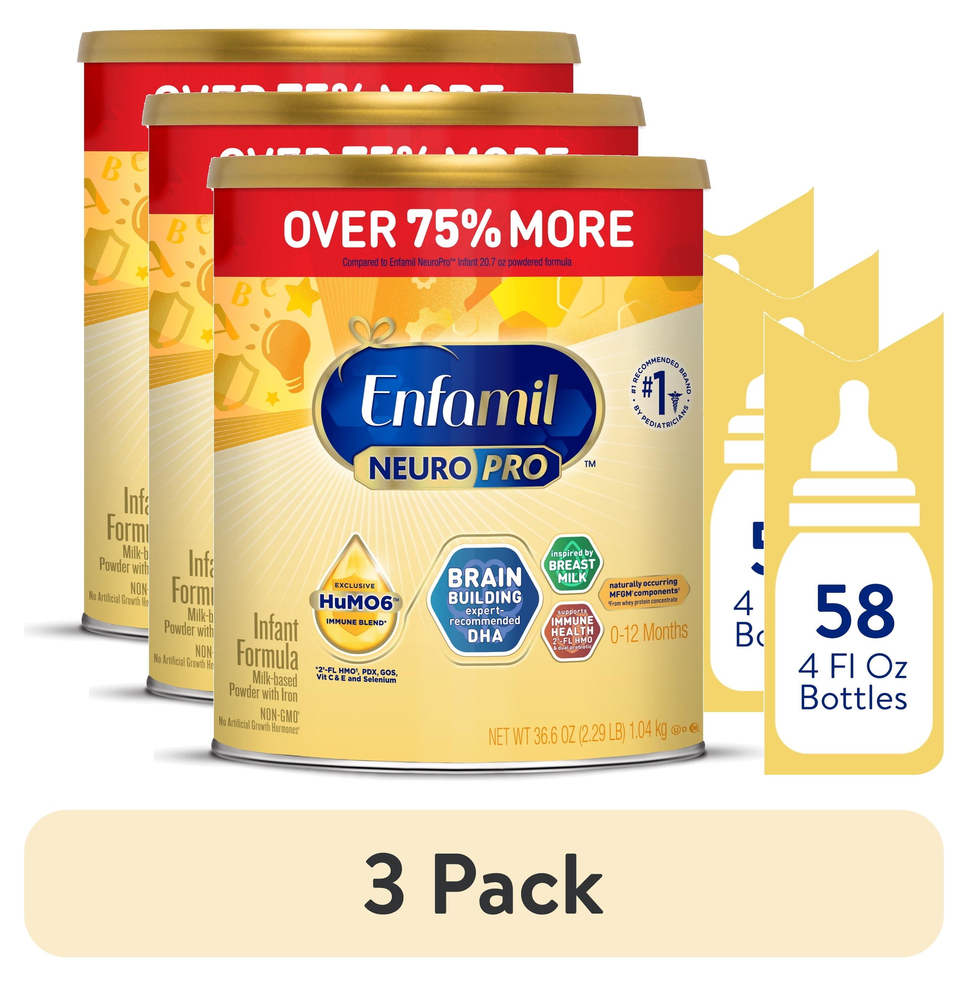 Enfamil NeuroPro Baby Formula, Brain Building Duo DHA & MFGM, Infant Formula Powder, 36.6 oz XL Value Can