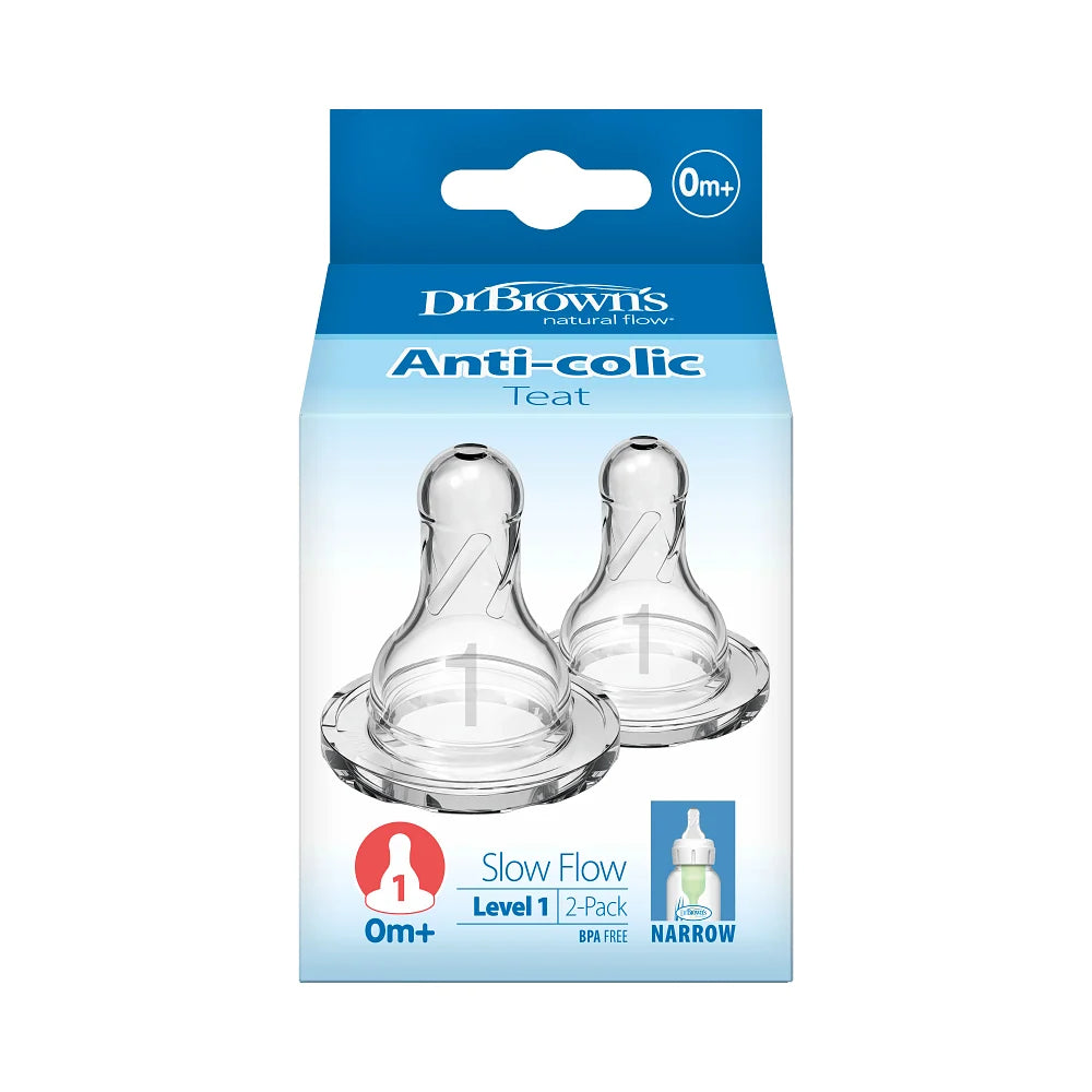 Dr. Brown's Natural Flow Standard Narrow Neck Nipple (Pack of 2)