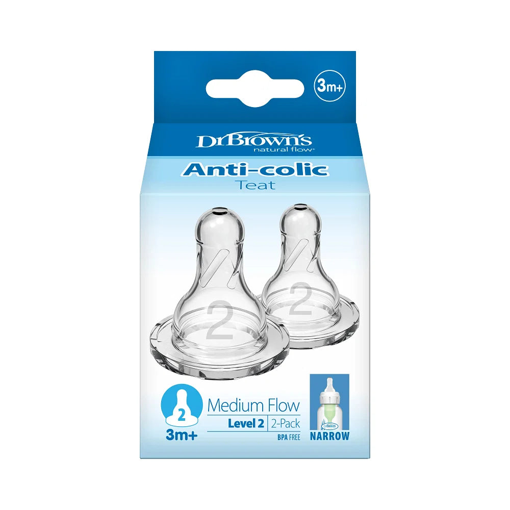 Dr. Brown's Natural Flow Standard Narrow Neck Nipple (Pack of 2)