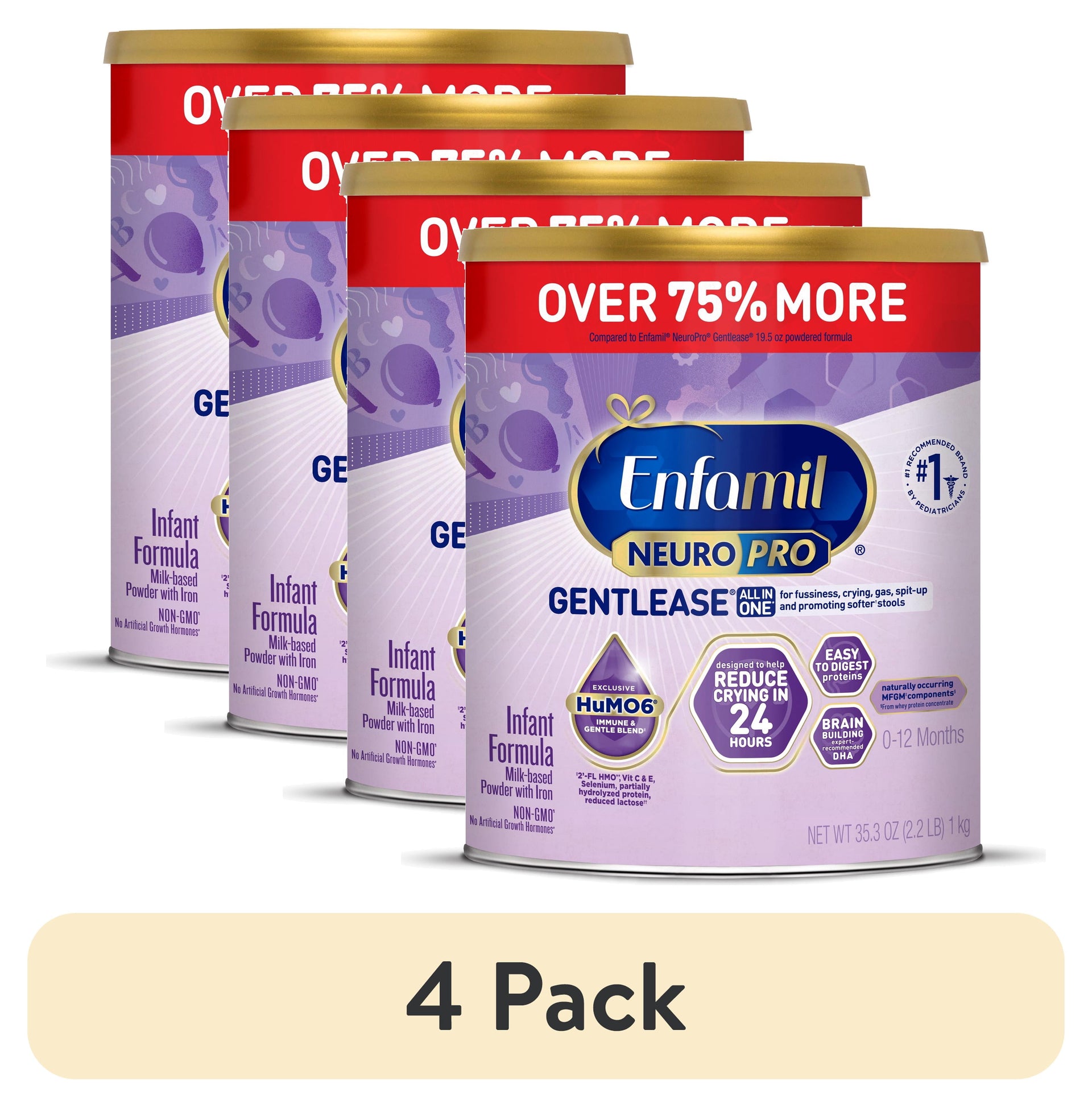 Enfamil NeuroPro Gentlease Baby Formula for Easing Fussiness, Gas, Spit-up in 24 Hrs, 35.3 Oz XL Value Can