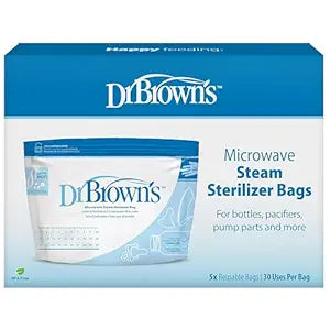 Dr. Brown's Baby Bottles Steriliser Bags Travel Holiday Conven (Pack of 1, White)