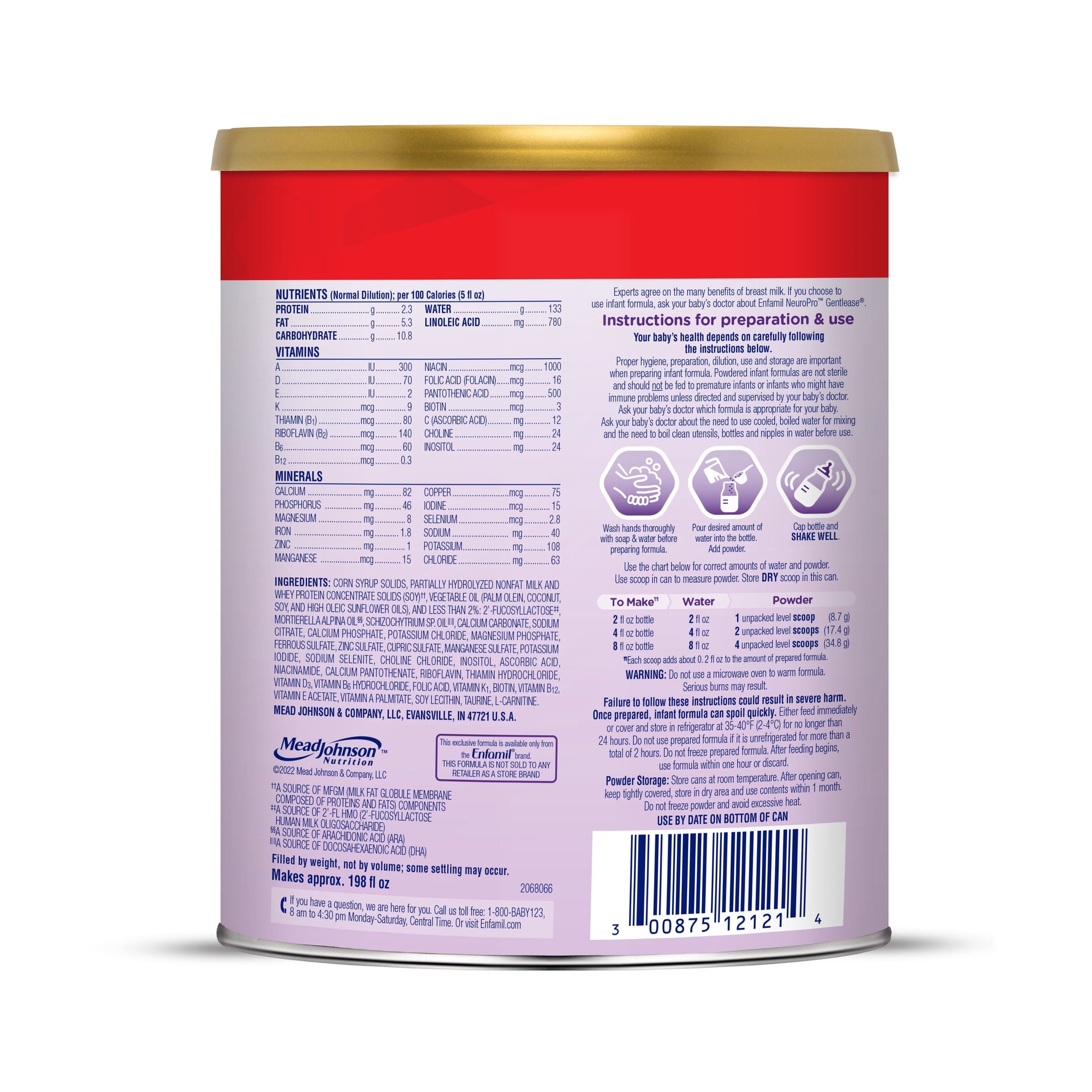 Enfamil NeuroPro Gentlease Baby Formula for Easing Fussiness, Gas, Spit-up in 24 Hrs, 35.3 Oz XL Value Can