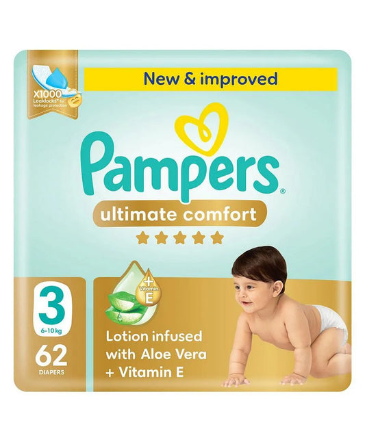 Pampers Ultimate Comfort Tape Style Diapers Size 3 6–10kg 62 Pcs dubai