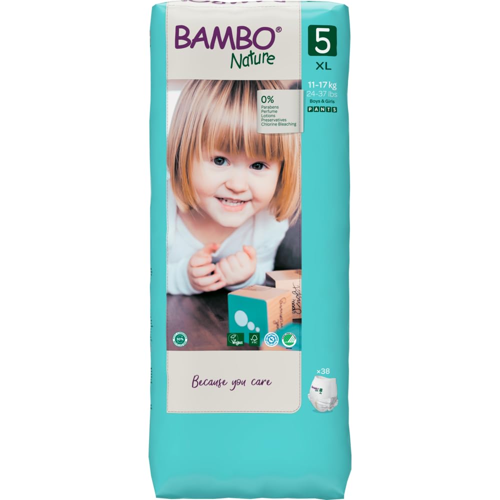 Bambo Nature Premium Baby Pants Diapers for Kids XL Size (11-17 Kgs),38 Count