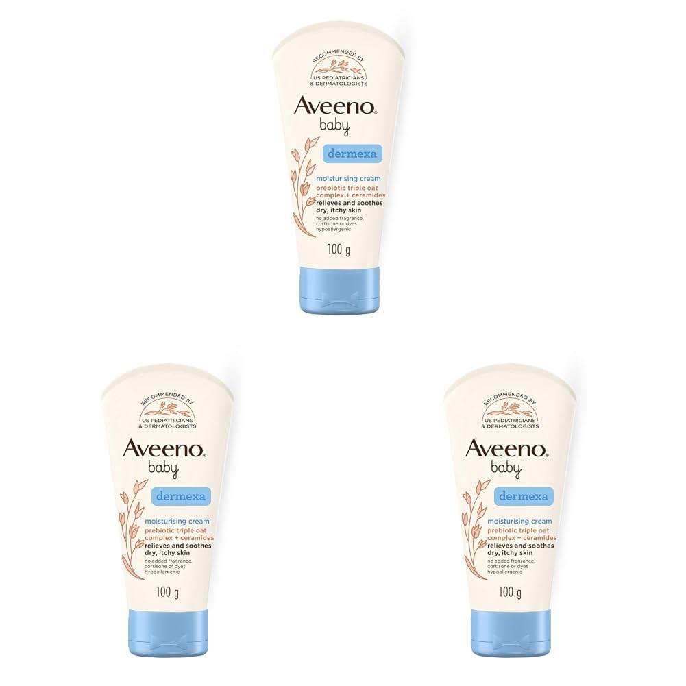 Aveeno Baby Dermexa Moisturising Cream 100G With Triple Oat Complex And Ceramides To Soothe And Relieve Dry, Itchy, Sensitive Skin|Us Pediatrician Recommended|No Added Fragrance, Cortisone Or Dyes