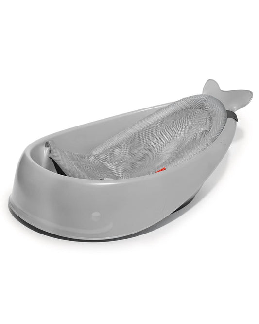 Skip Hop Bath Tub - Moby Smart Sling 3-Stage Tub, PVC-Free, Phthalate-Free, Non Slip Bath Tub for New Born with Drain Plug (Birth to 11Kg, Grey Color), 1 Count (Pack of 1) (235060)