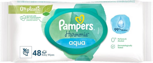 MAMA UNIVERSE Imported Pamper s Harmonie Aqua Baby Water Wipes Plastic Free 1 Pack