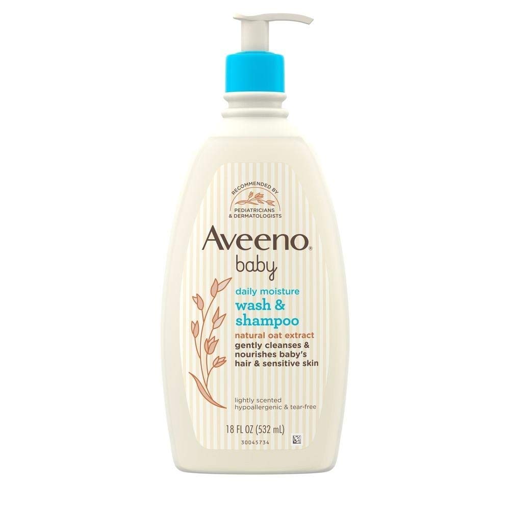Aveeno Baby Gentle Wash & Shampoo with Natural Oat Extract, Tear-Free &, Lightly Scented, 18 fl