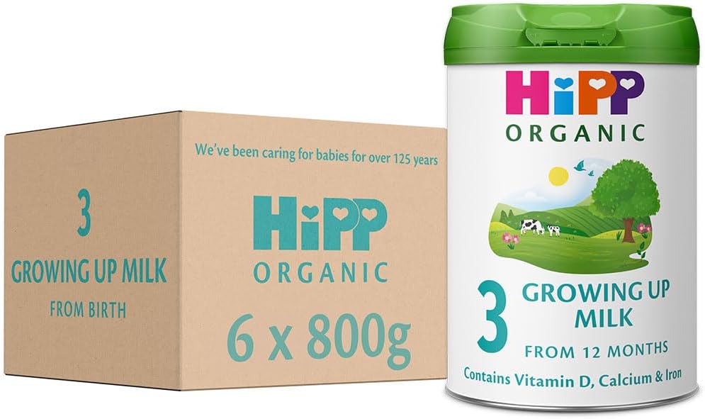 HiPP Organic 3 Growing Up Baby Milk Powder Formula, from 12 Months, 800g (Pack of 6)