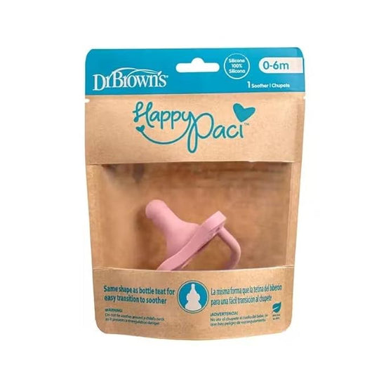 Dr Brown's Happy Paci Silicone Baby Soother, Pink