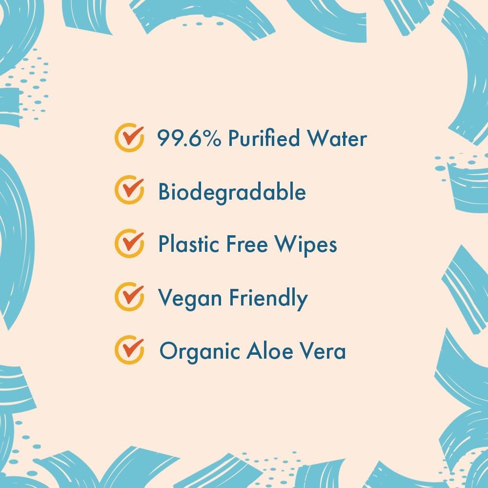 Aqua Wipes Baby Wipes | 100% Biodegradable, Plastic-Free, 99.6% Water | Newborn Safe, Vegan, Paraben & Perfume Free | WaterWipes Alternative (Pack of 2 x 64 Wipes – 128 Count)
