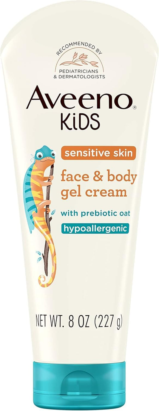 Aveeno Kids Sensitive Skin Face & Body Gel Cream, 8 oz/227g