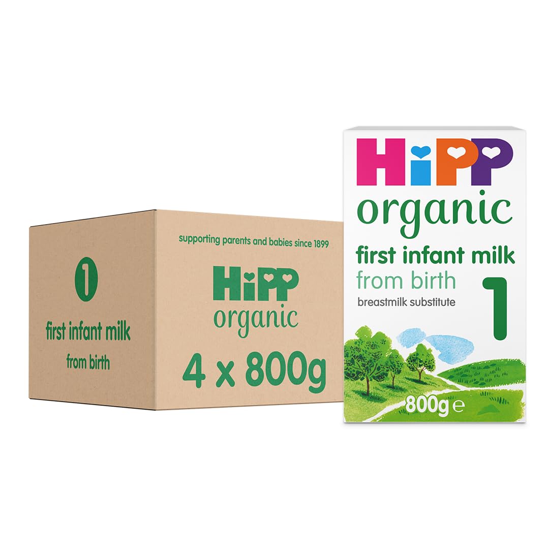 HiPP Organic 1 First Infant Baby Milk Powder Formula, from Birth, 800g (Pack of 6)