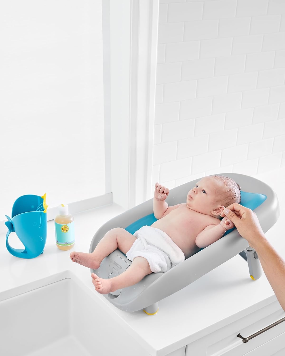 Skip Hop Moby Recline & Rinse Bather,Pack of 1,Blue
