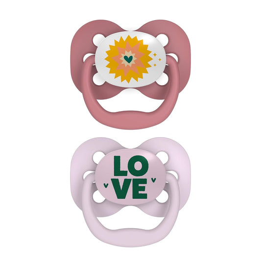 Dr. Brown's Silicone Advantage Baby Pacifiers, Stage 1, 2Count, Pink