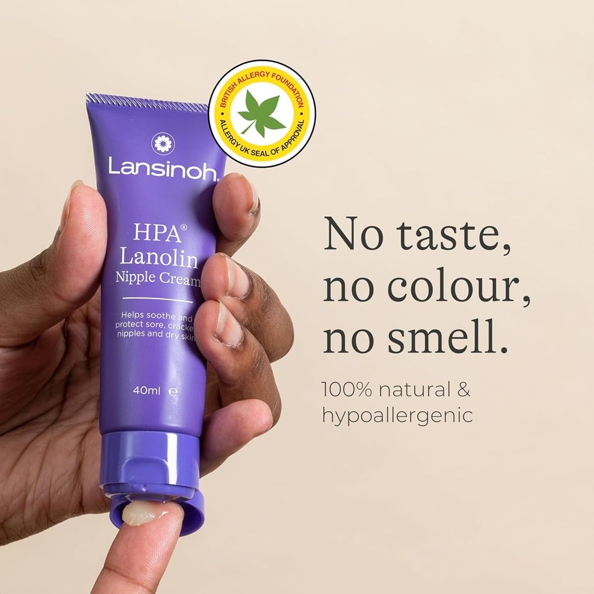 Lansinoh HPA Lanolin Nipple Cream For Cracked, Dry and Sore Nipples, Breast Feeding Moms, 100% Natural, Soothing, Tasteless & Odourless, Clinically Tested, Safe For Baby, Maternity Essentials, 40ml