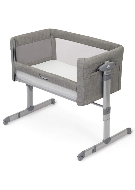 Joie Roomie Glide Baby Cot - Light Weight Aluminum Frame Baby Crib with 11 Height Adjustments and Double Mesh Windows (Birth to 9 kg)