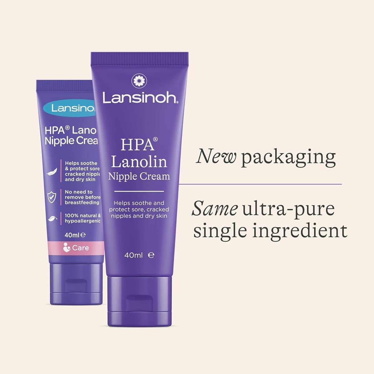 Lansinoh HPA Lanolin Nipple Cream For Cracked, Dry and Sore Nipples, Breast Feeding Moms, 100% Natural, Soothing, Tasteless & Odourless, Clinically Tested, Safe For Baby, Maternity Essentials, 40ml