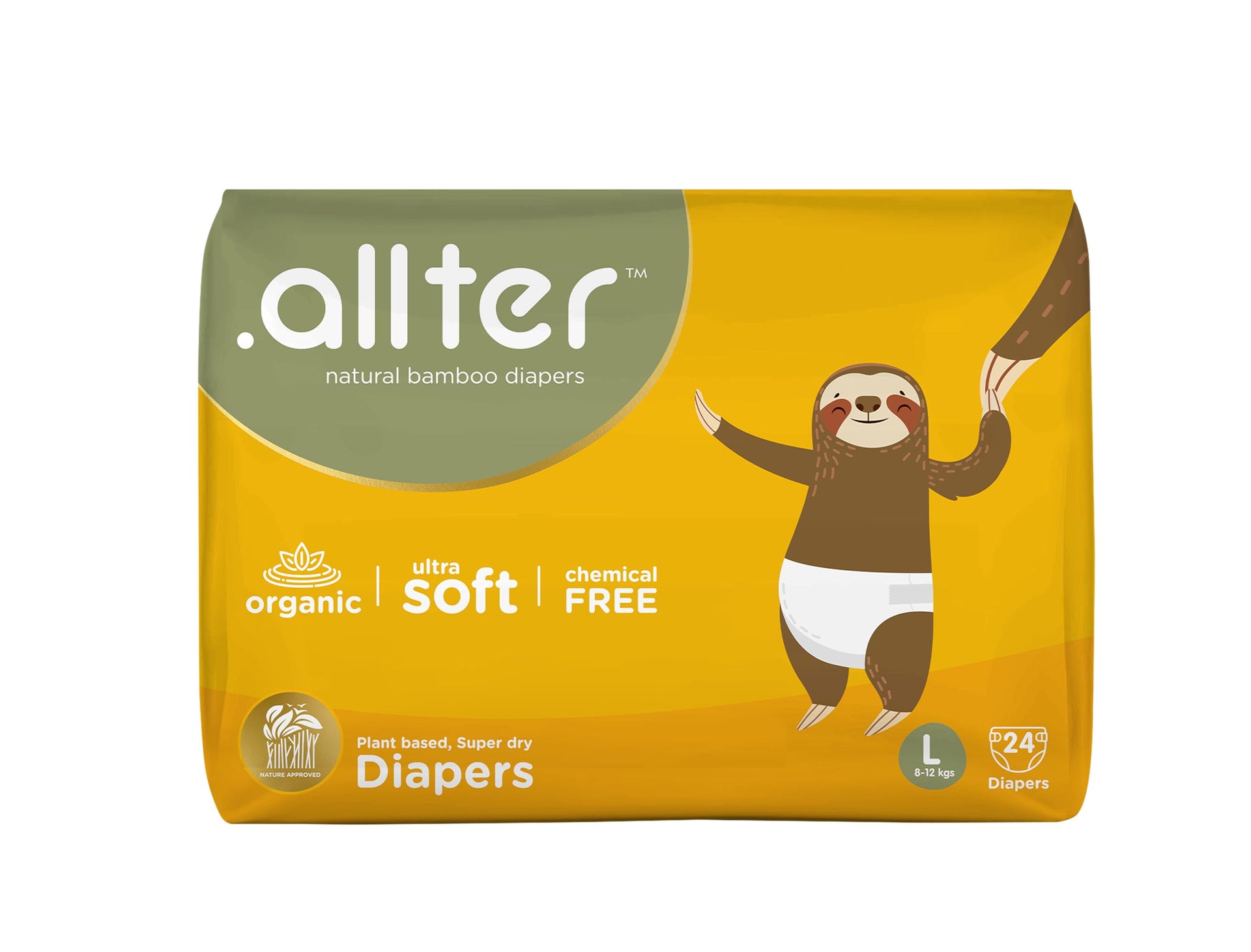 .allter Organic Bamboo Pant Style Baby Diapers L Size (13-17 Kg)|24 Count (Pack Of 1)|Rash Free, Super Absorbent, 3X Softer, with Wetness Indicator | Explorer