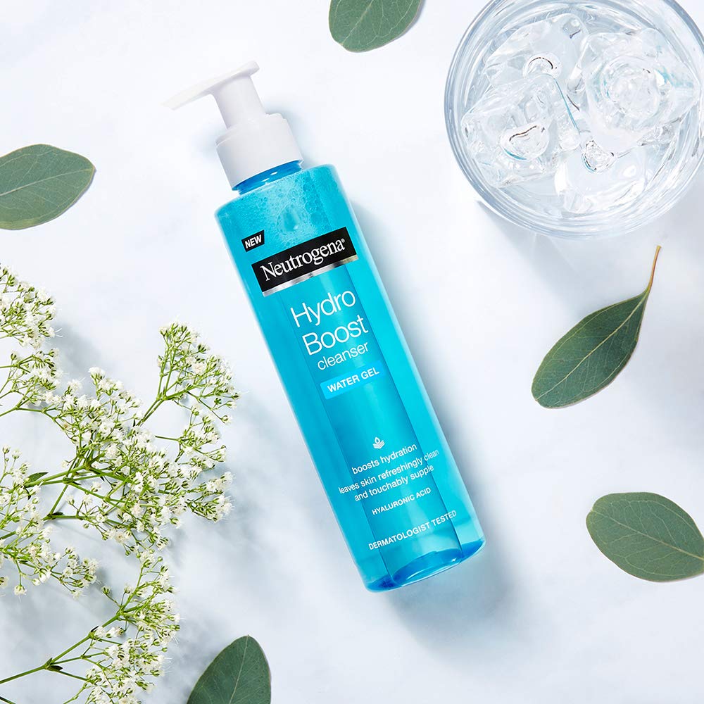 Neutrogena Hydro Boost Cleanser | Water Gel Formula | Hyaluronic Infused | Water-Based | Dry Skin | Moisturizing & Refreshing | Hydrated & Nourished Complexion | 200ml (Pack of 1)