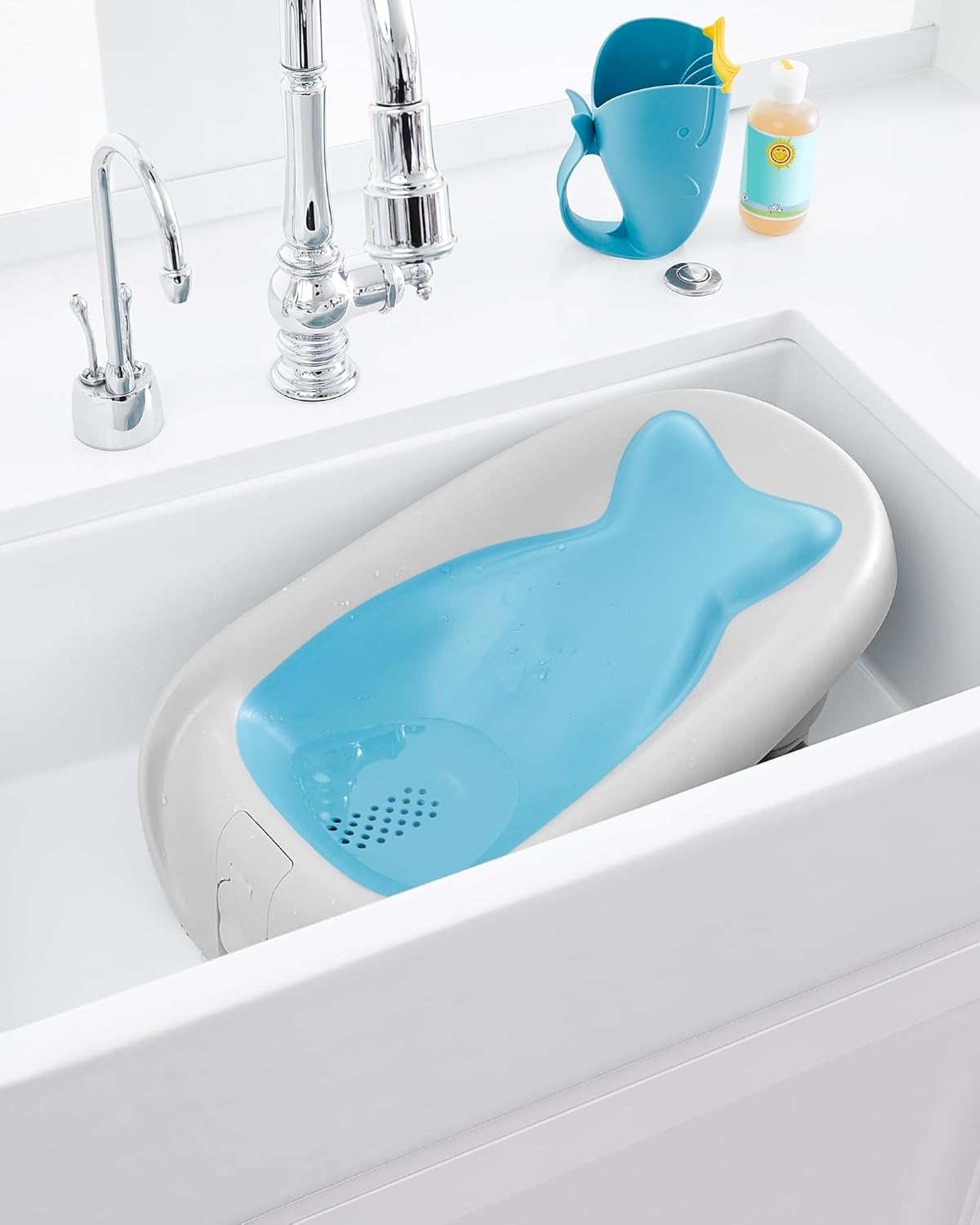Skip Hop Moby Recline & Rinse Bather,Pack of 1,Blue