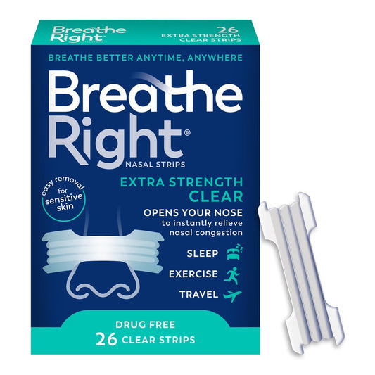 Breathe Right Extra Clear for Sensitive Skin, 26 Count