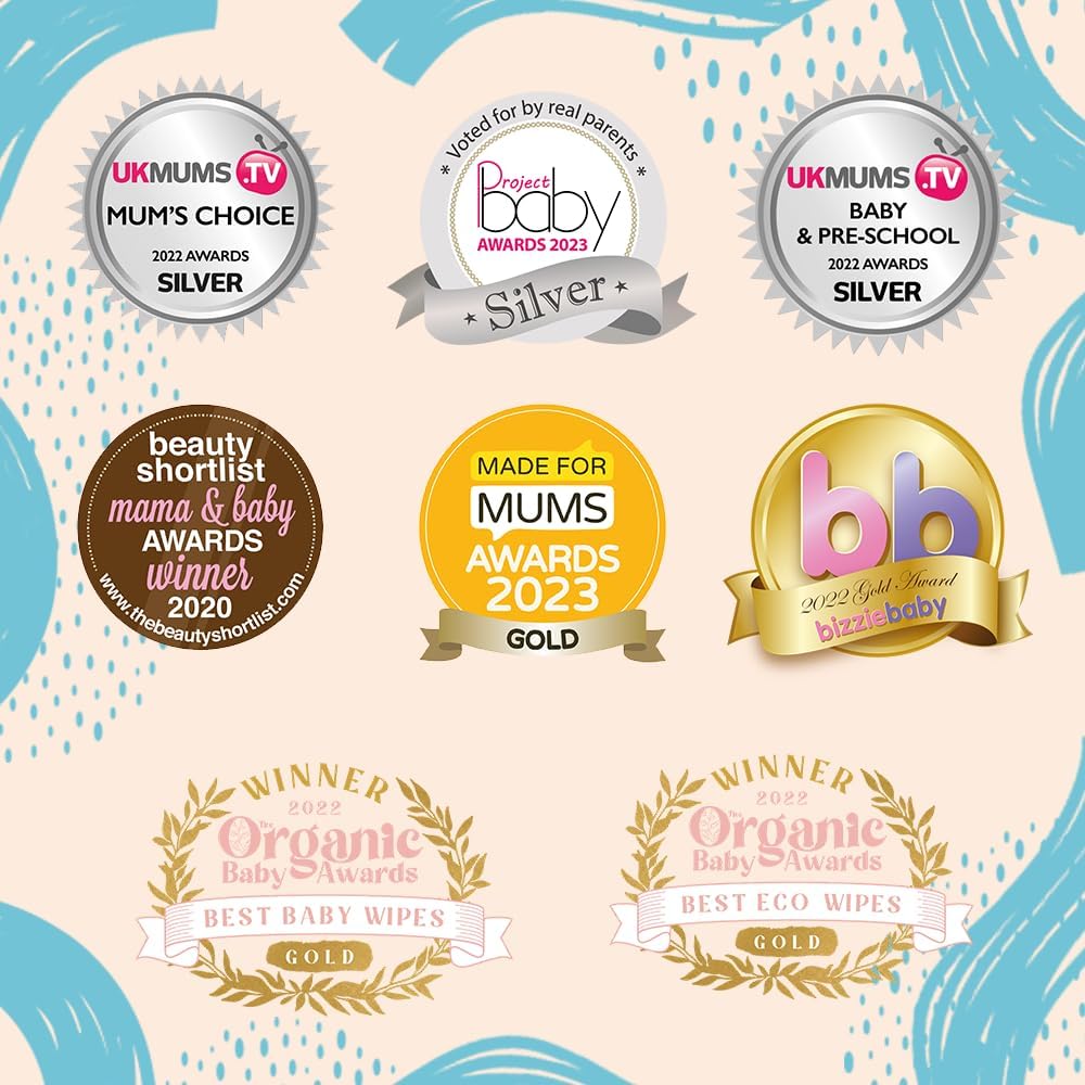 Aqua Wipes Originals Baby Wipes, 100% Biodegradable, Plastic Free Wipes, 99.6% Purified Water, Newborn Wipes, Vegan, Paraben and Perfume Free, NHS Approved (12 Packs of 64 Wipes, 768 Wipes)