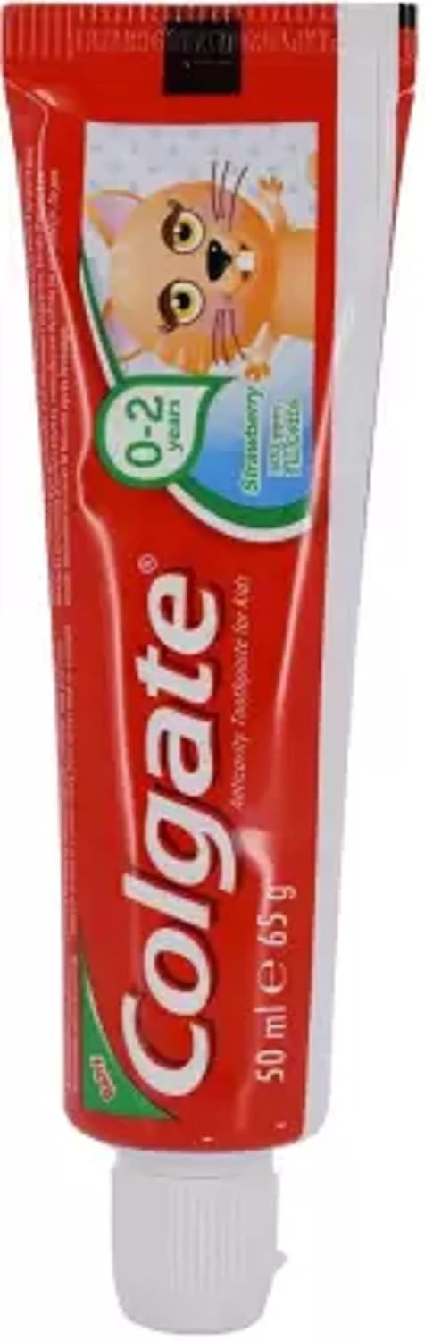 Colgate Anticavity Toothpaste for Kids,Strawberry (0-2 yrs) 50ml Toothpaste (65 g)