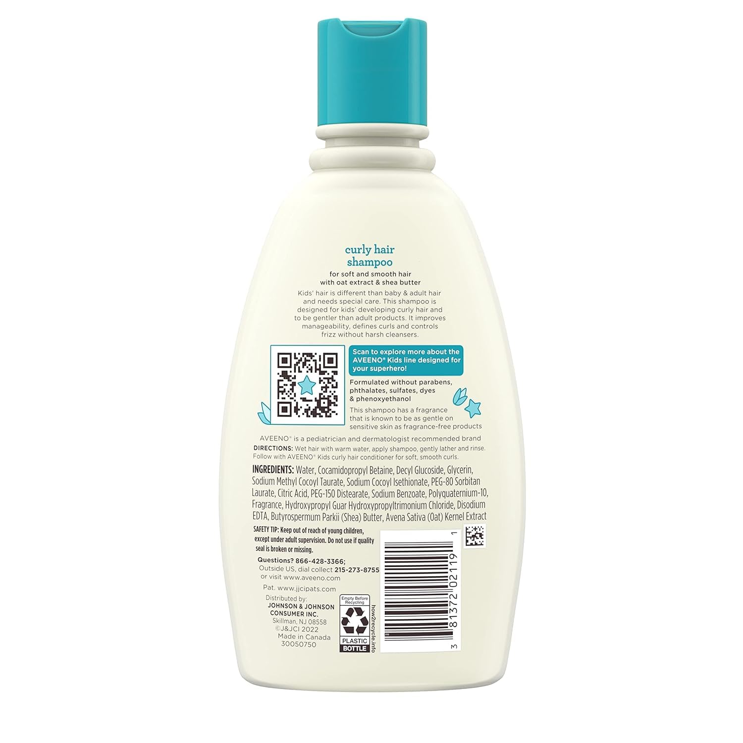 Aveeno Kids Curly Hair Shampoo, 354ml/12 fl oz