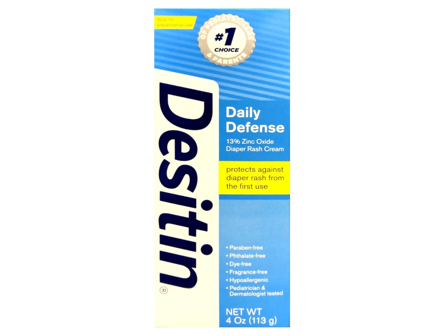 DESITIN Rapid Relief Zinc Oxide Diaper Rash Cream 4 oz