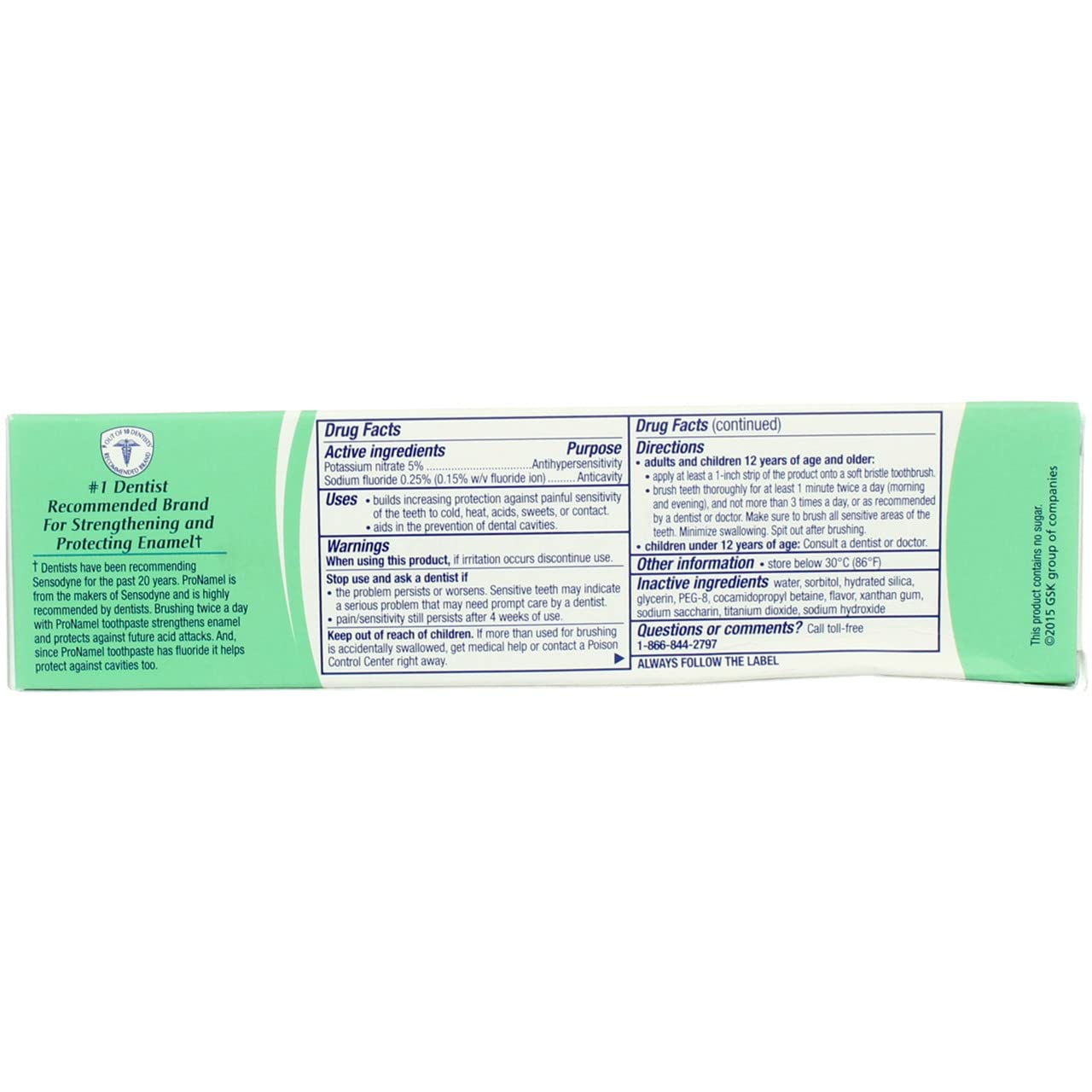 Sensodyne Pronamel Mint Essence Toothpaste,Cavity, 4 Oz