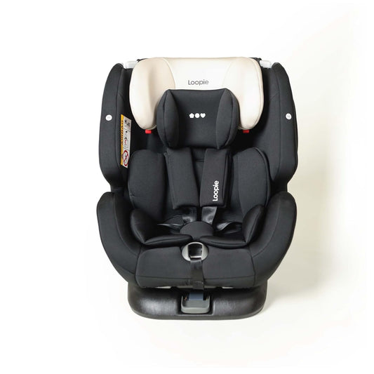Loopie Lap Convertible Baby Car Seat for 0 to 12 Years, ISOFIX & Non-ISOFIX, 5 Point Harness, Side Impact Protection, 360 Rotation, 11 Height Adjustments, ADAC Approved, Wedge Cushion for Comfy Sleep