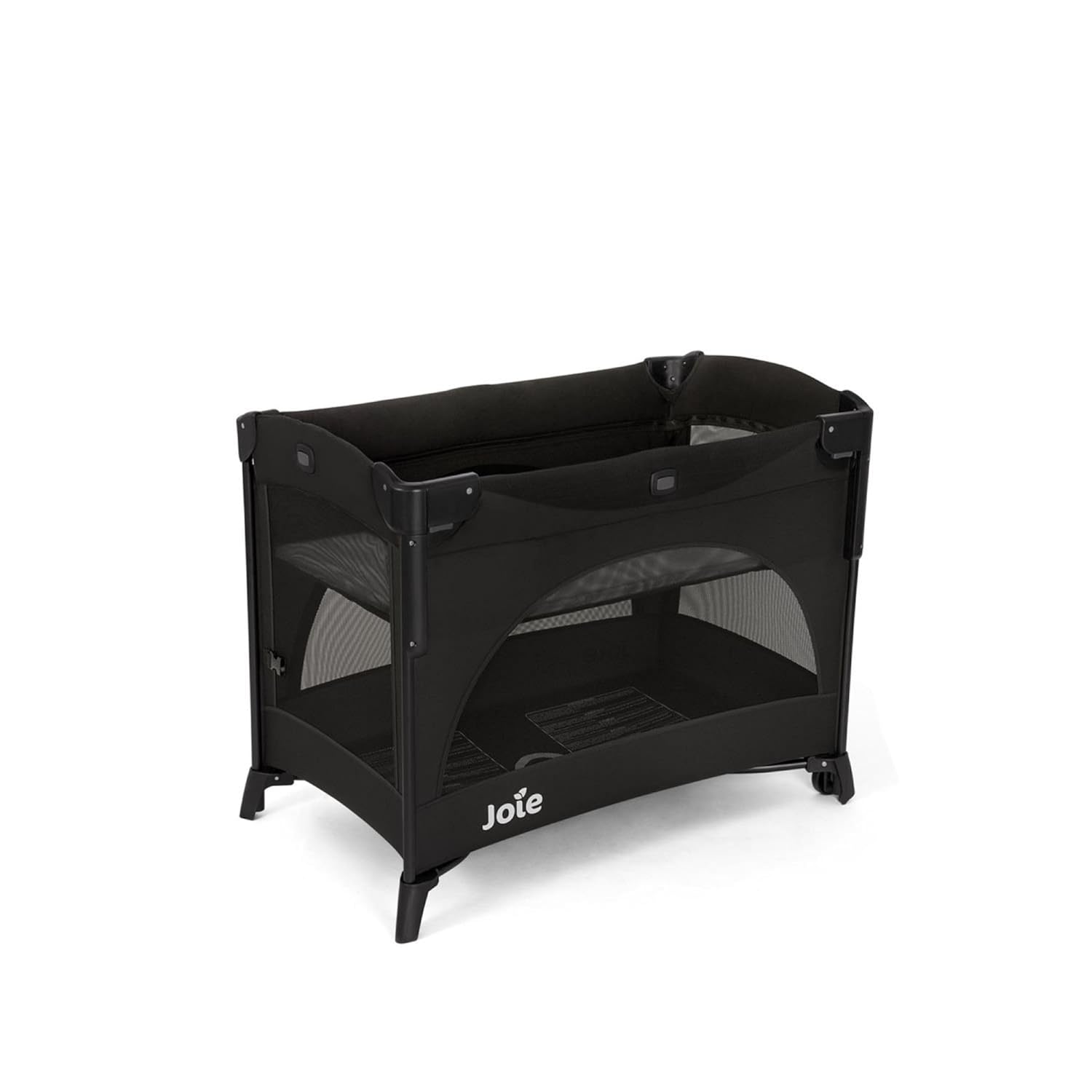 Joie Kubbie Sleep Baby Playpen - Playard/Folding Baby Bed Cum Cot/Convertible Crib, Birth to 3 Years, with One Side Drop Down and Zip Open Entry/Exit, Including Cradle Connect Strap - Shale