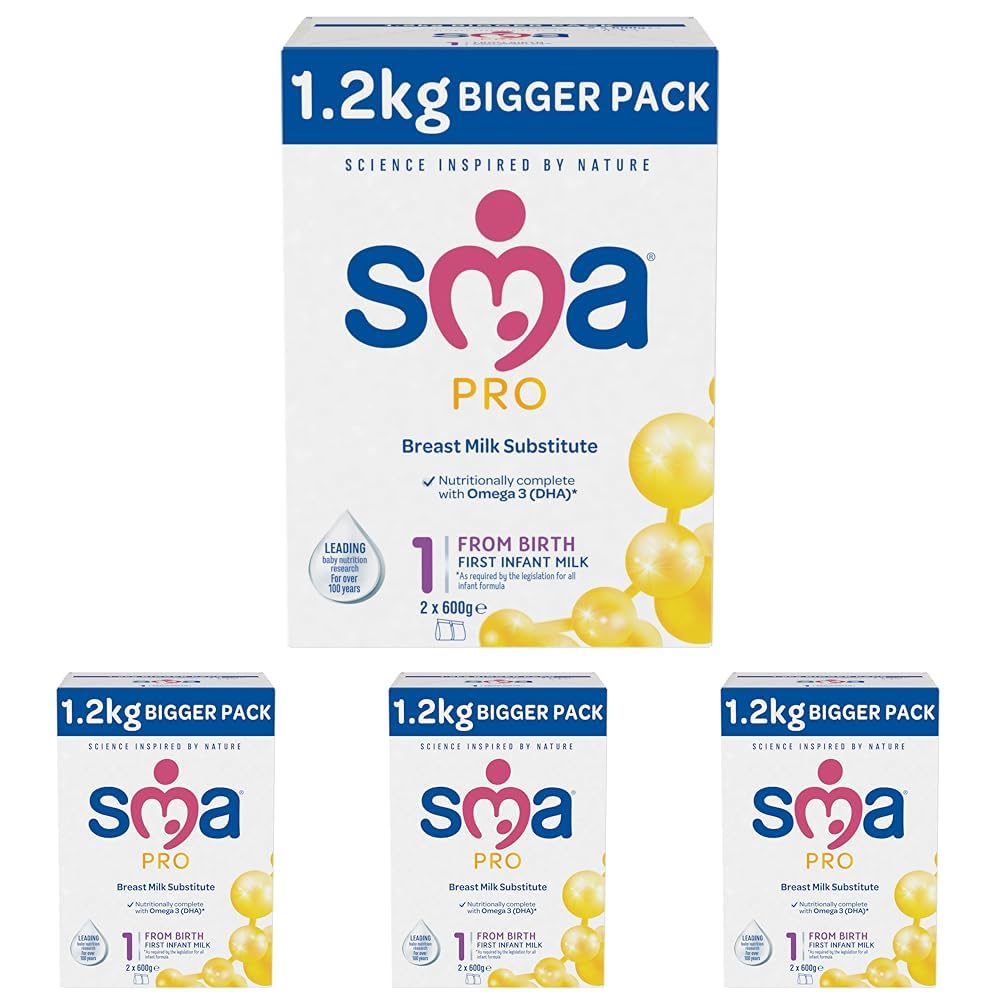 SMA First Infant Baby Milk Powder Formula, from birth, 800 g (Pack of 4)