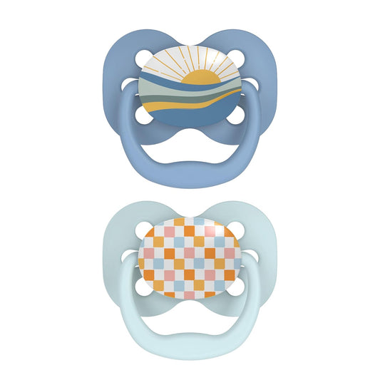 Dr. Brown's Silicone Advantage Baby Pacifiers, Stage 1, 2Count, Blue