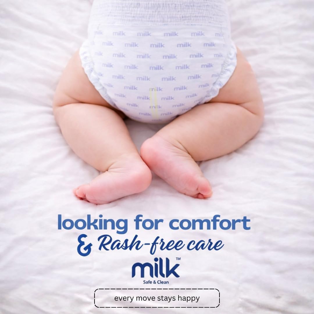 Milk Baby Newborn Diapers Flexi Tape, Size NB, 22 Count | Soft & Absorbent Baby Diapers for 0-5 kg | Leak Protection & Comfortable Fit