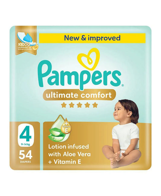 Pampers Ultimate Comfort Taped Diapers Size 4 9–14kg 54 Count – White dubai