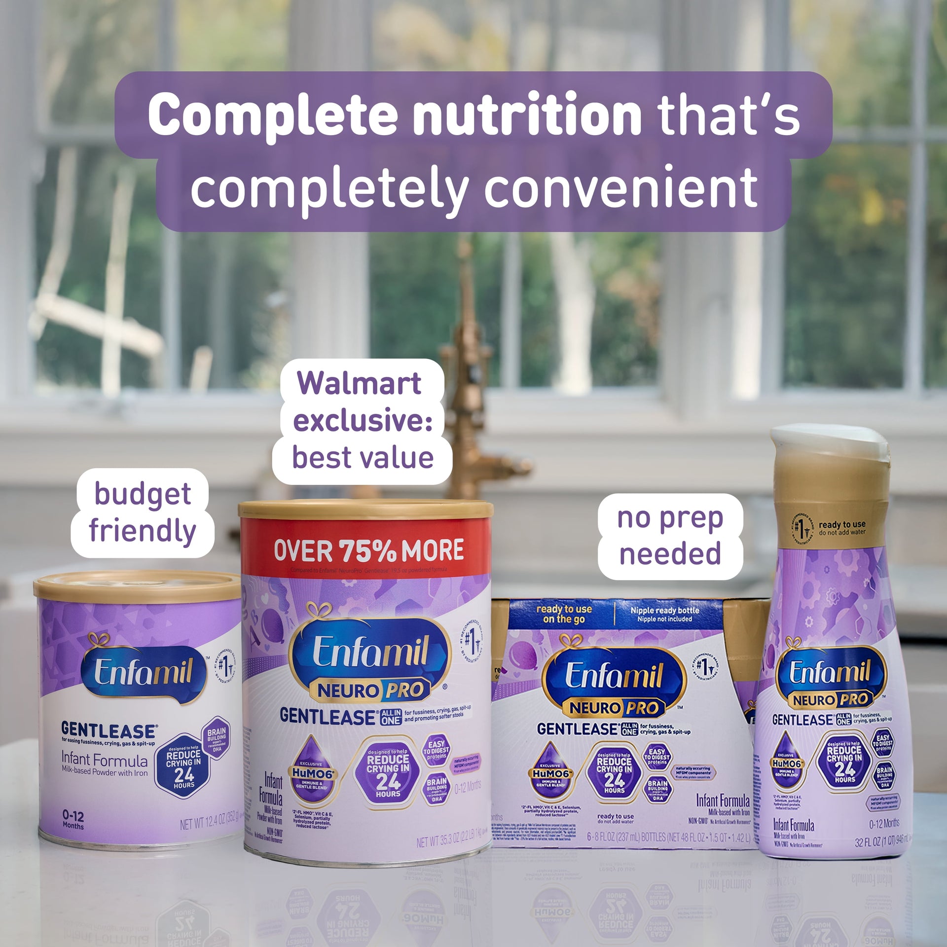 Enfamil NeuroPro Gentlease Baby Formula for Easing Fussiness, Gas, Spit-up in 24 Hrs, 35.3 Oz XL Value Can