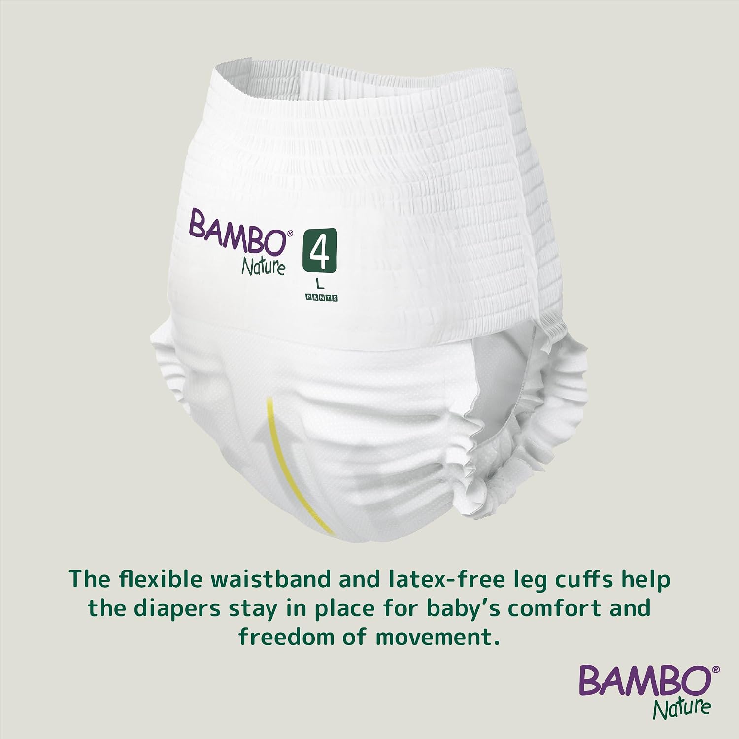 Bambo Nature Premium Baby Pants Diapers for Kids Large Size (7-12 Kgs), Super Absorbent, Breathable, Extra Soft, Dermatologically Tested, Hypoallergenic Infant Nappies With Wetness Indicator, 20 Count