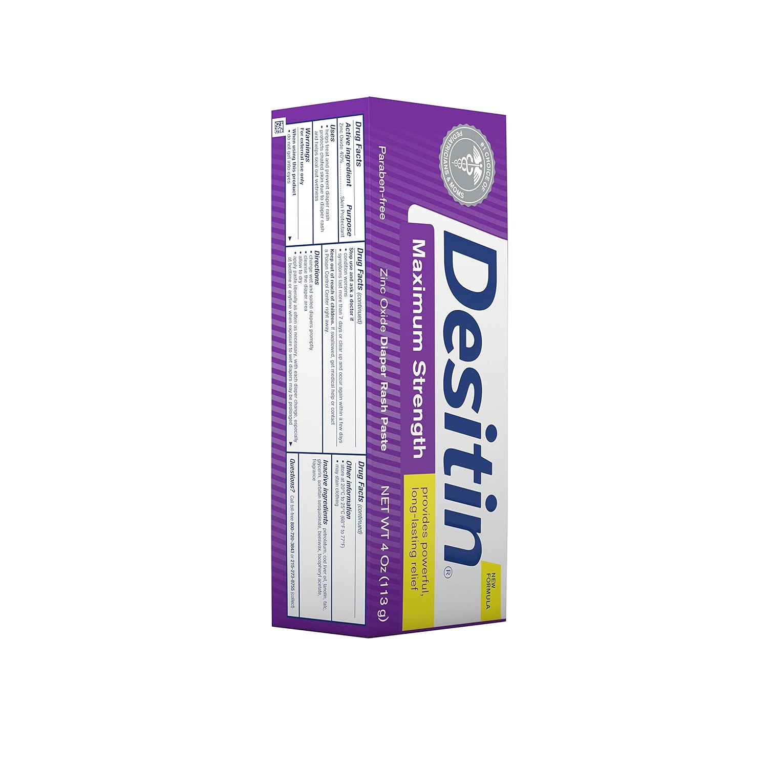 Desitin Baby Diaper Rash Maximum Strength Original Paste, 4 Oz Tube