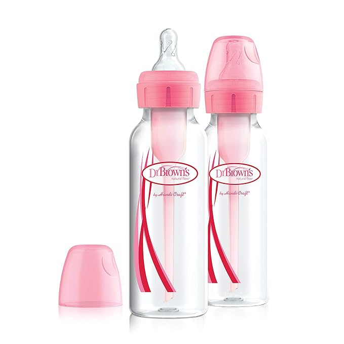 Dr. Brown's Options Baby Bottle Reduces Colic (250 ml, Pink, Pack of 2)