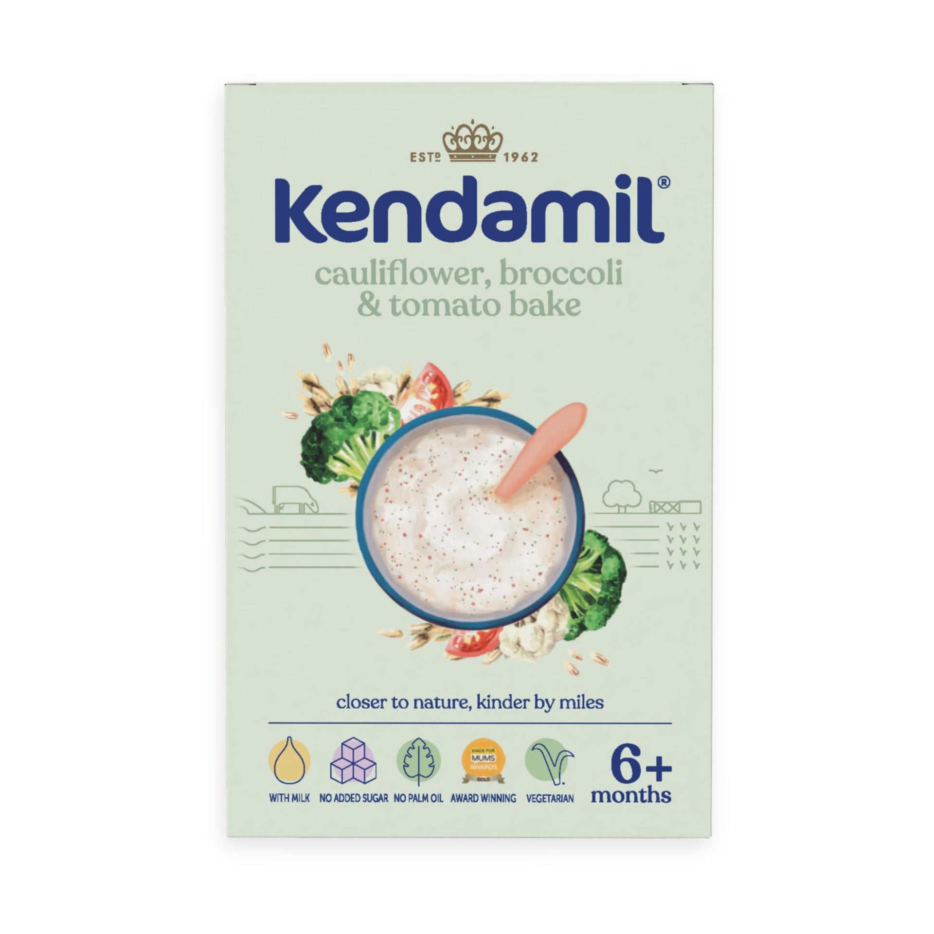 Kendamil Creamy Oat Baby Porridge (6+ Months) – Baby Weaning Porridge – Easy Just Add Water Cereal, No Added Sugar, Vegetarian Friendly – 7x150g (approx. 50 Servings)