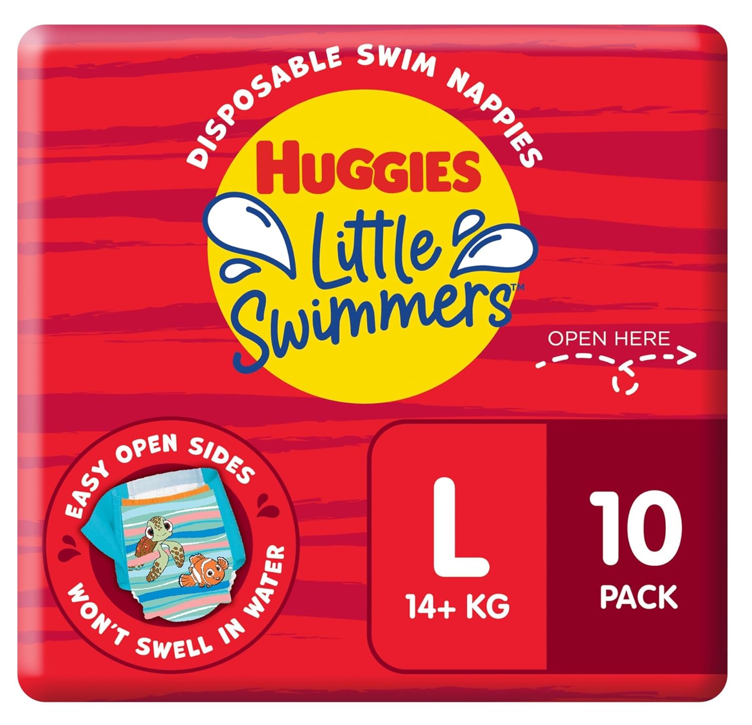Huggies Little Swimmers Disposable Swim pants, Large, 10 Count Disney Character may be different